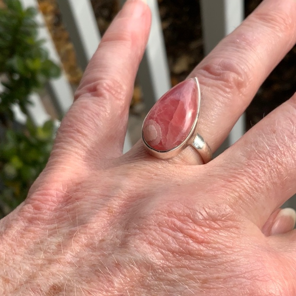 RHODOCROSITE 925 STERLING SILVER RING, SIZE 7 - Picture 9 of 9